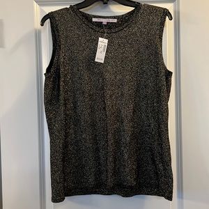 Black with sparkle sleeveless blouse